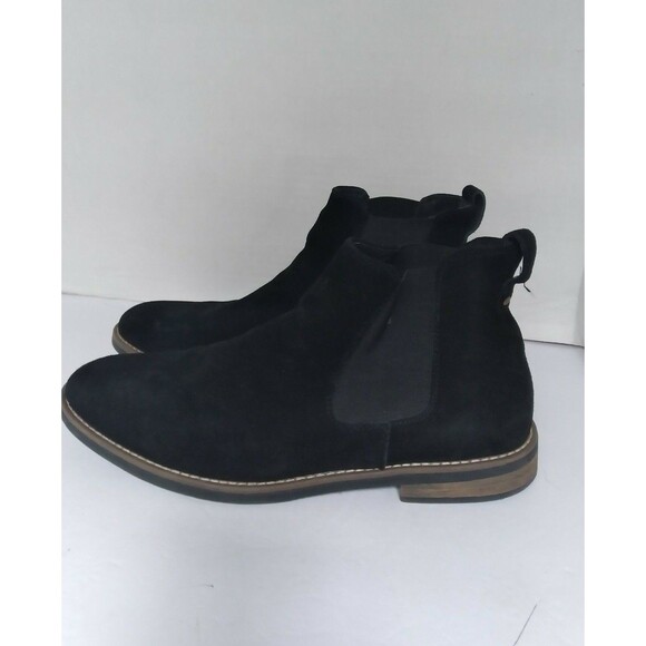 Classic Black Suede Chelsea Boots with Contrast Stitching and Elastic‎ Gores - Picture 5 of 8